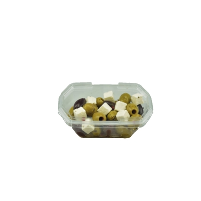 MIXED PITTED OLIVES WITH FETA CUBES IN SFO